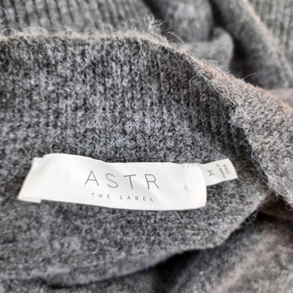 ASTR Sweater Midi Dress Size M Color Charcoal Off The Shoulder Slit Women - Picture 9 of 13